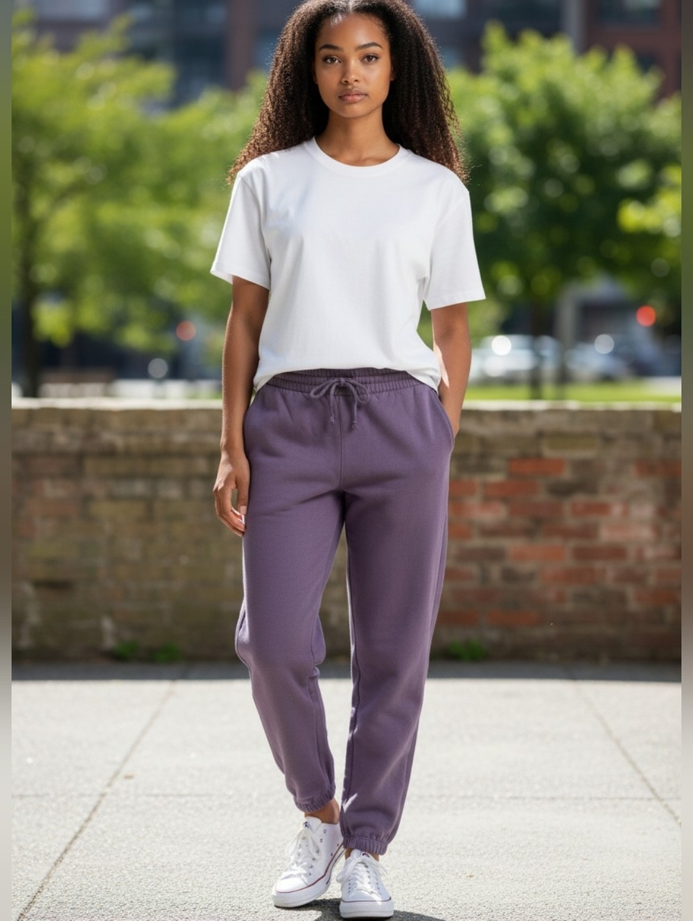 Aritzia TNA Cozy Fleece Boyfriend Sweatpants In Purple Size Small